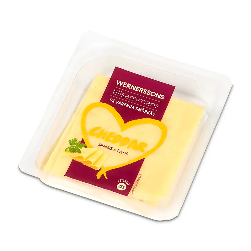 Skivad Cheddarost 34% 16 x 250 g från Wernerssons Ost | #26438 | Ost