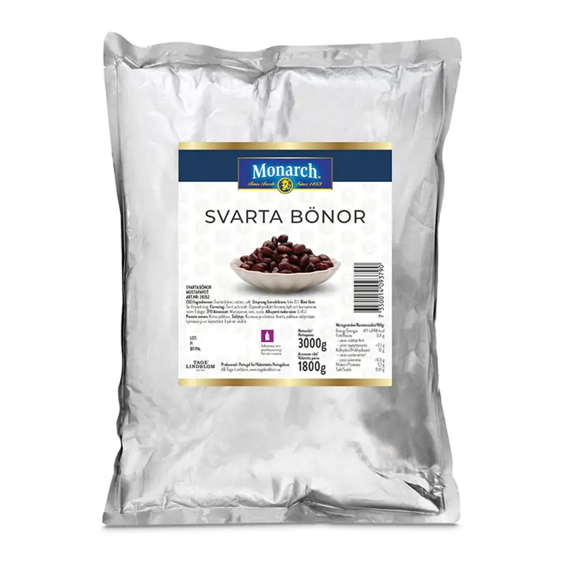 Svarta Bönor Påse 5 x 3 kg från Monarch | #28352 | Bönor