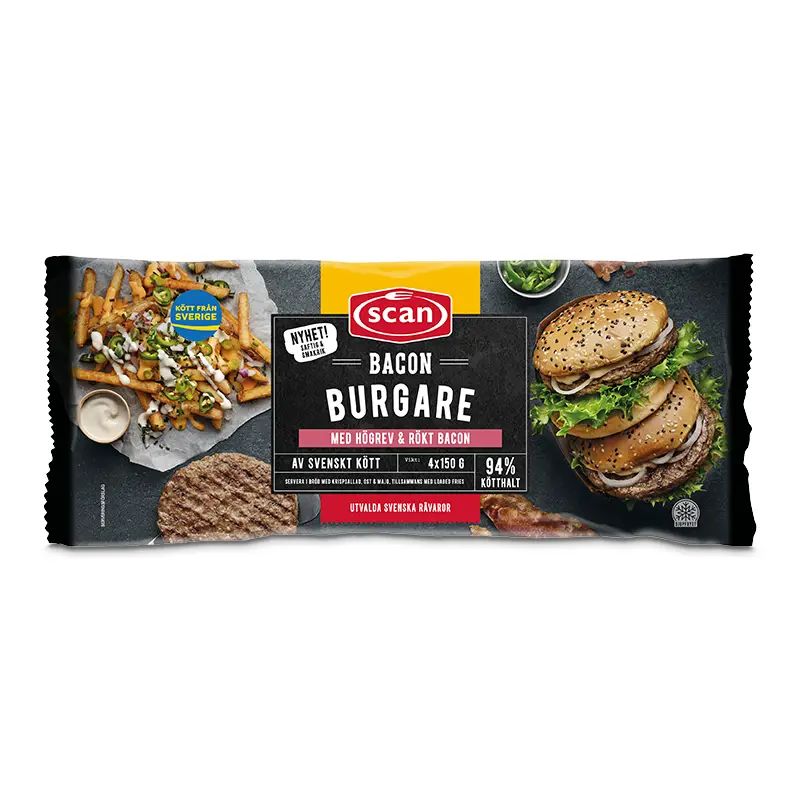 Baconburgare 6 x 600 g från Scan | #298384 | Hamburgare