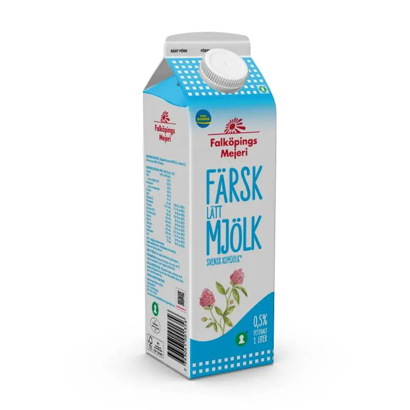 Lättmjölk 0,5% 1 l från Falköpings Mejeri | #135 | Mjölk