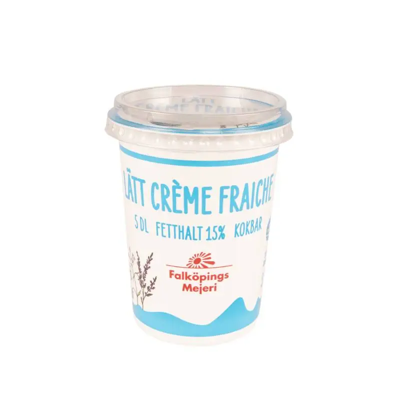 Lätt Crème Fraiche 15% 8 x 5 dl från Falköpings Mejeri | #1586 | Crème Fraiche