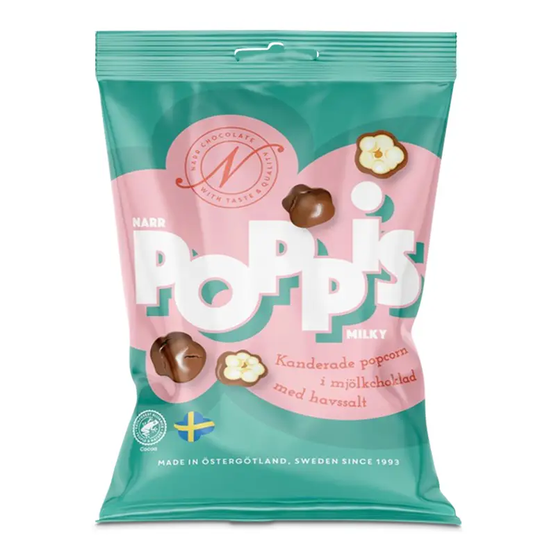 Poppis Milky 12 x 90 g från Narr | #30093 | Choklad