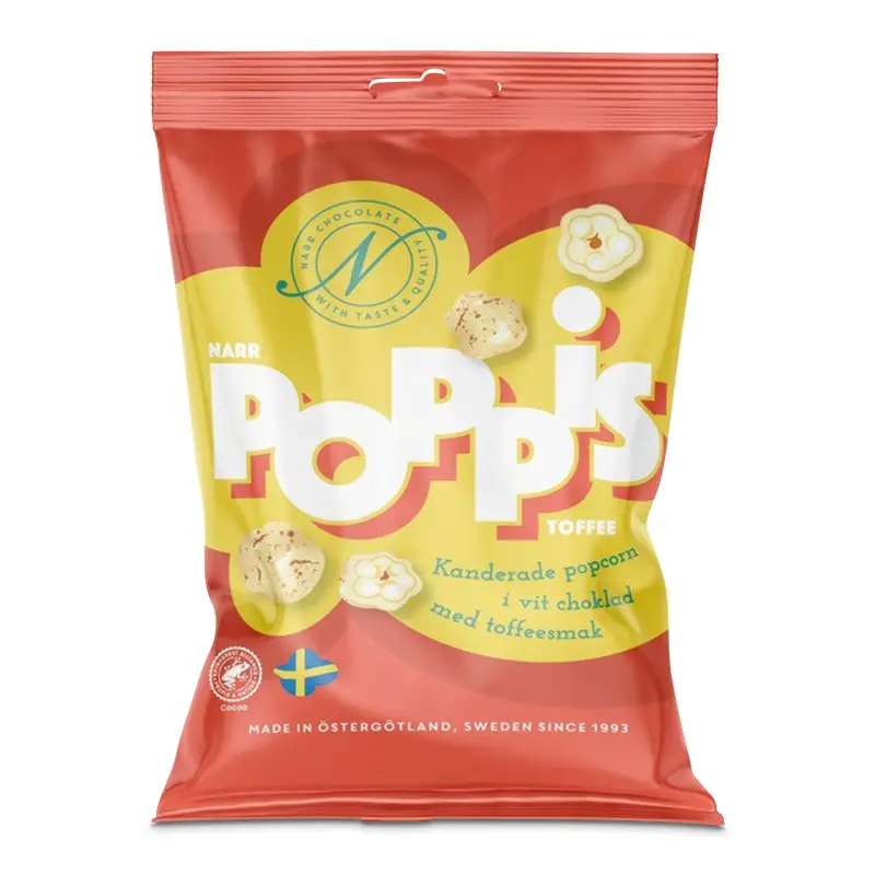Poppis Toffee 12 x 90 g från Narr | #30103 | Choklad