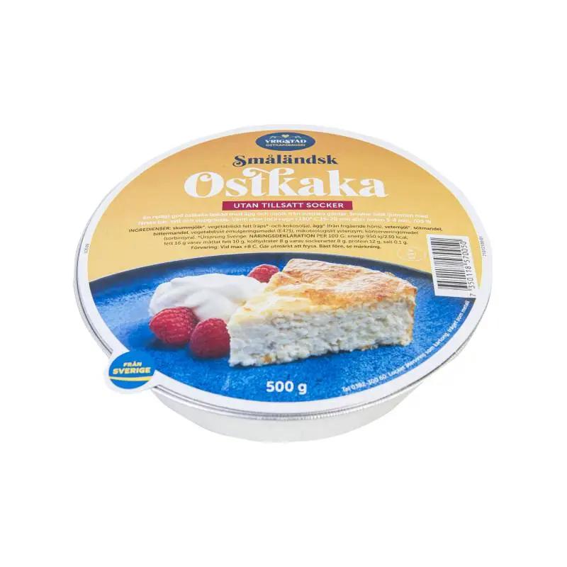 Ostkaka Osötad 8 x 500 g från Vrigstad Ostkaksbageri | #605011M | Ostkaka
