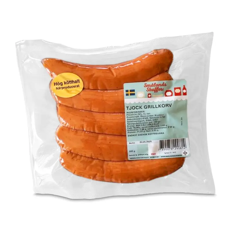 Tjock Grillkorv 10 x 500 g från Smålands Skafferi | #6029 | Korv