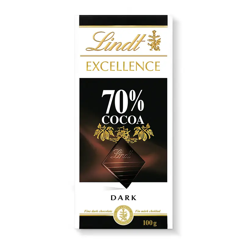 EXCELLENCE 70% kakao mörk choklad 20 x 100 g från Lindt | #317017 | Choklad