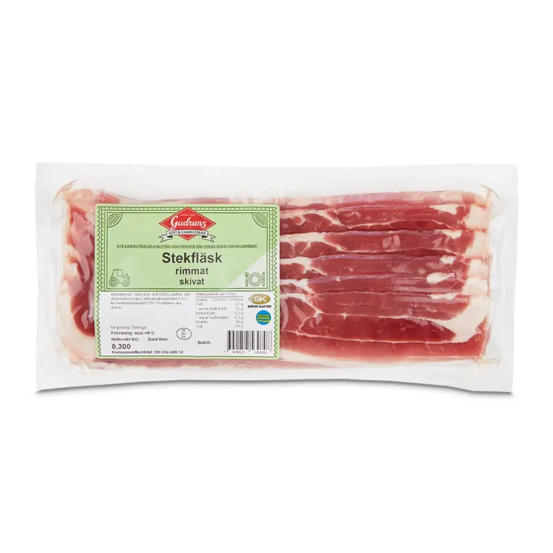 Stekfläsk Skivat och Rimmat 16 x 300 g från Gudruns | #3070 | Bacon & Fläsk