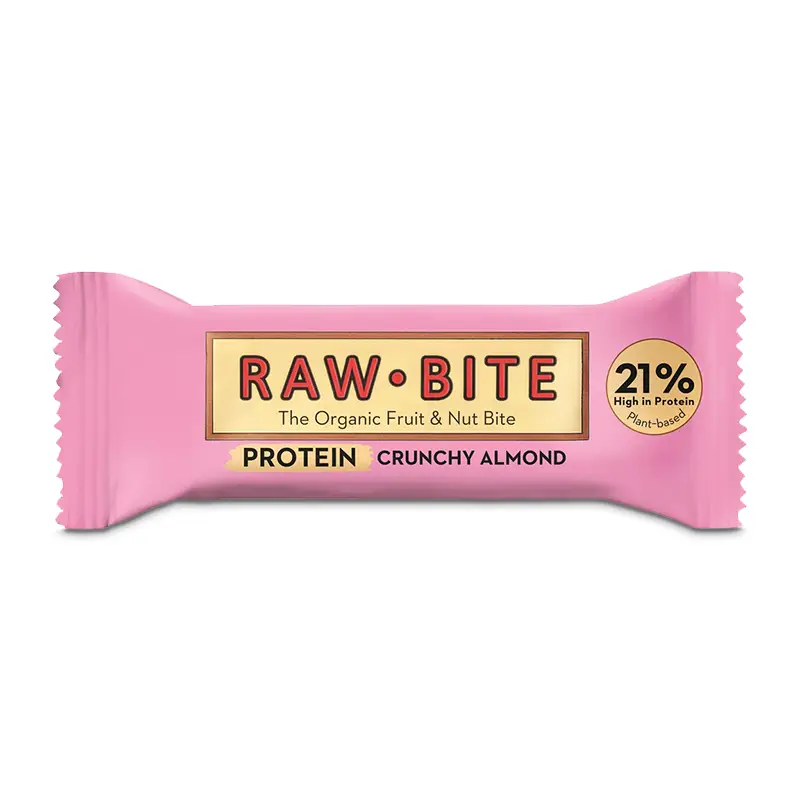 Frukt- & Nötbar Protein Crunchy Mandel 12 x 45 g från Rawbite | #310124 | Bars