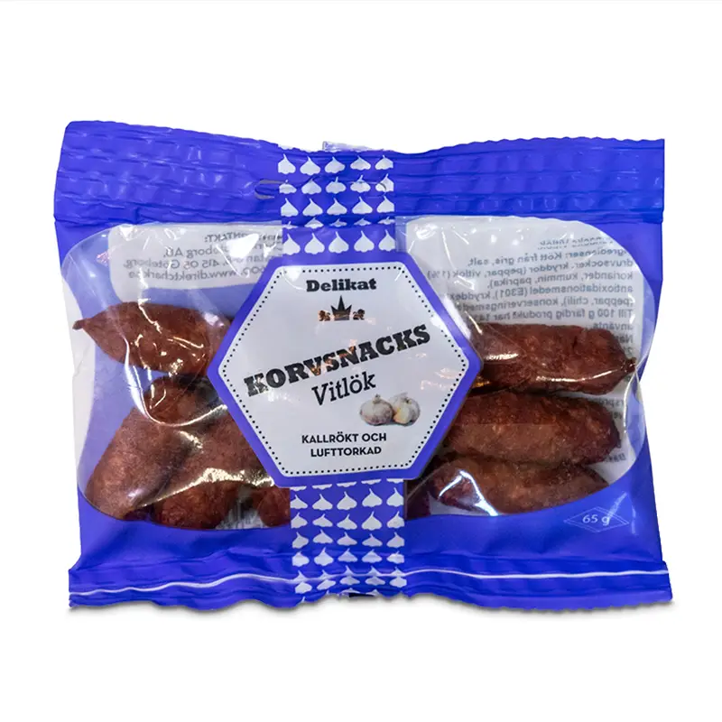 Ölkorvssnacks Vitlök 24 x 65 g från Direkt Chark | #3509 | Ölkorv