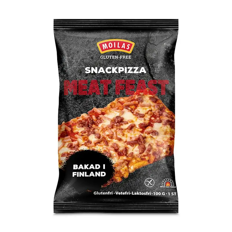 Glutenfri Snackpizza Meat Feast 12 x 100 g från Moilas | #374068 | Pizza
