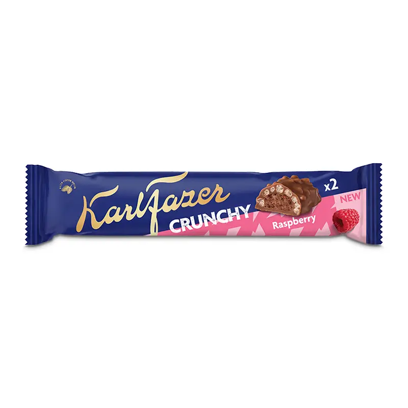 Karl Fazer Crunchy Raspberry 20 x 50 g från Fazer Konfektyr | #402043 | Choklad