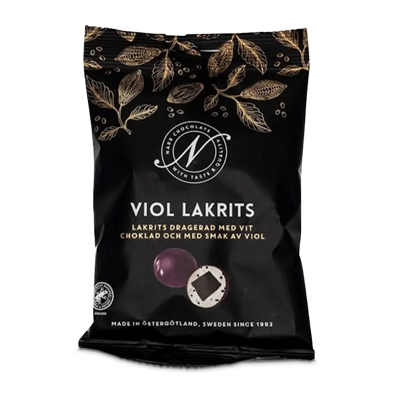 Viol Lakrits 12 x 100 g från Narr | #40250 | Choklad