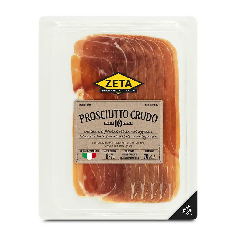 Prosciutto Crudo 10 x 70 g från Zeta | #1833 | Skinka