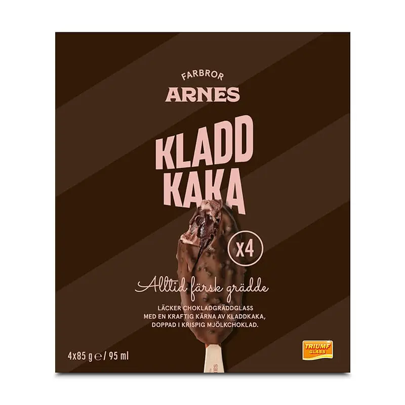 Farbror Arnes Kladdkaka Glass 4-pack 6 x 4 st från Triumf Glass | #20015 | Pinnglass