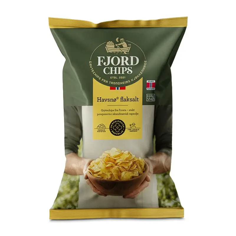 Chips Havsnø Flaksalt 10 x 150 g från Fjord Chips | #300013 | Chips