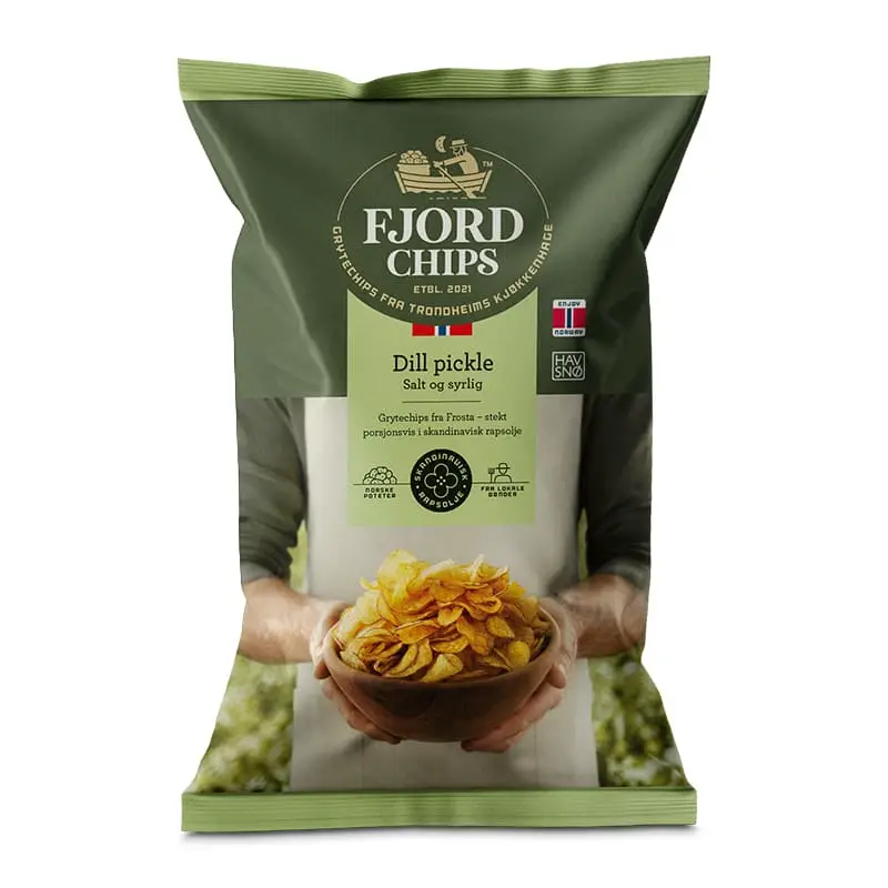Chips Dill Pickle 10 x 150 g från Fjord Chips | #300063 | Chips