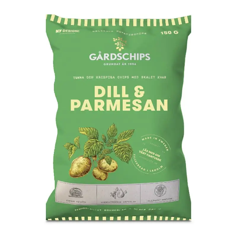 Chips Dill & Parmesan 10 x 150 g från Gårdschips | #2037 | Chips