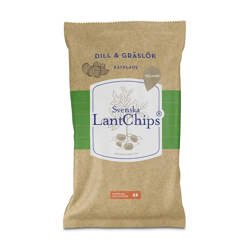 Chips Dill & Gräslök 10 x 200 g från Svenska LantChips | #404 | Chips