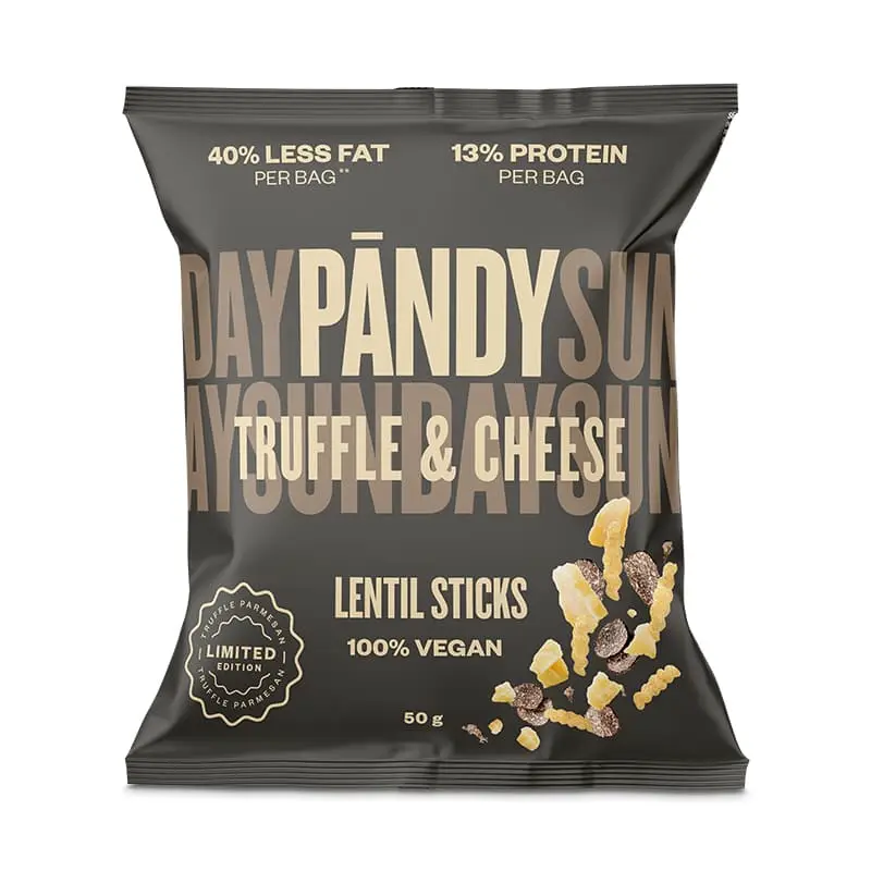 Lentil Sticks Truffle & Cheese 14 x 50 g från Pändy | #7119 | Chips