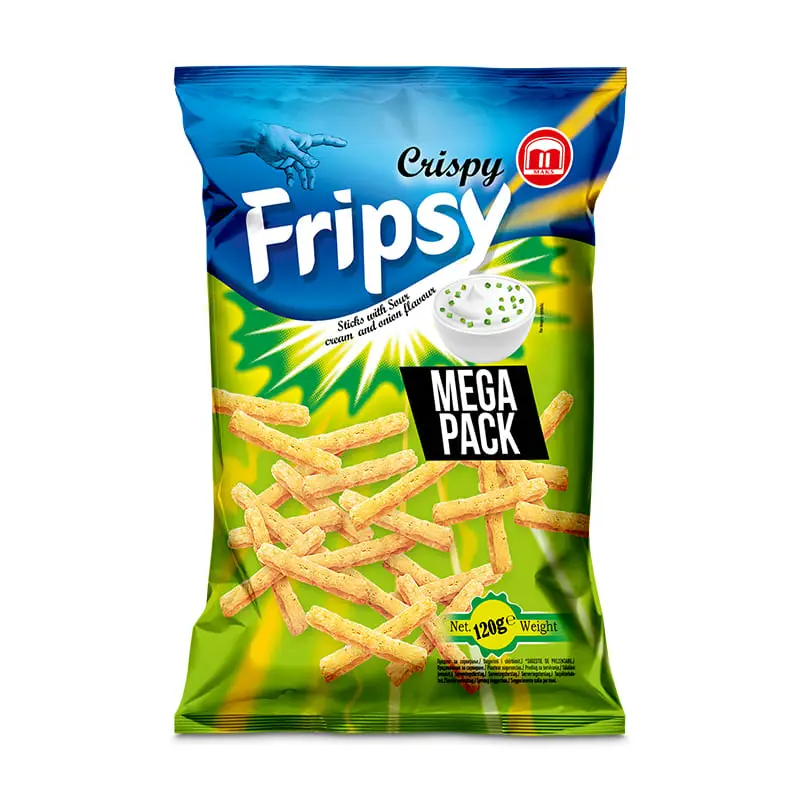 Fripsy Sourcream & Onion 12 x 120 g från Crispy | #993760 | Ostbågar & Former