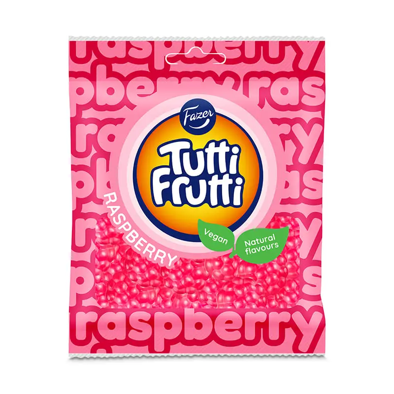 Tutti Frutti Hallon 24 x 90 g från Fazer Konfektyr | #404126 | Godis