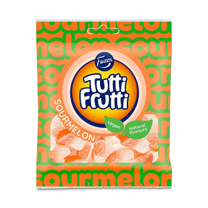 Tutti Frutti Sur Melon 24 x 90 g från Fazer Konfektyr | #404127 | Godis
