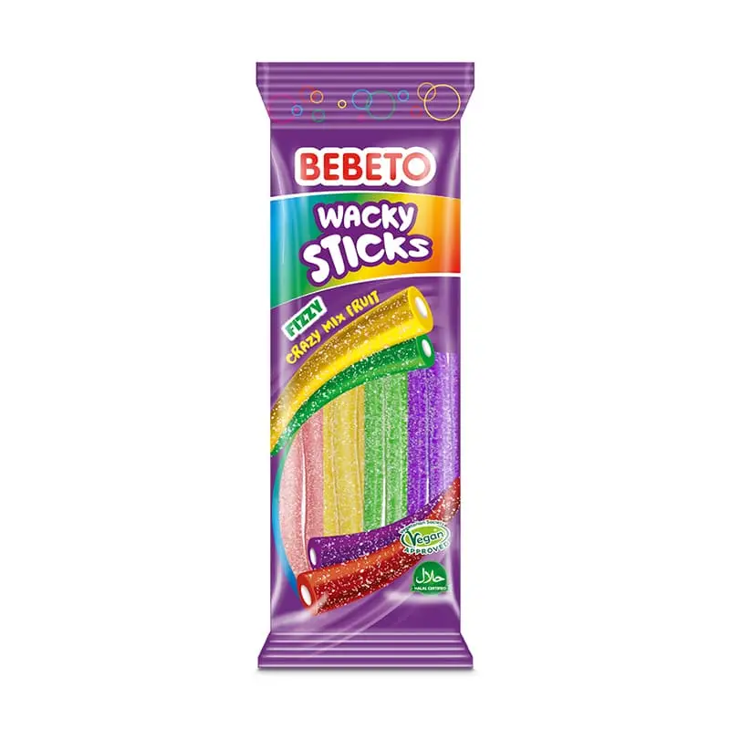 Wacky Sticks Fizzy Fruit 24 x 180 g från Bebeto | #16014536 | Godis
