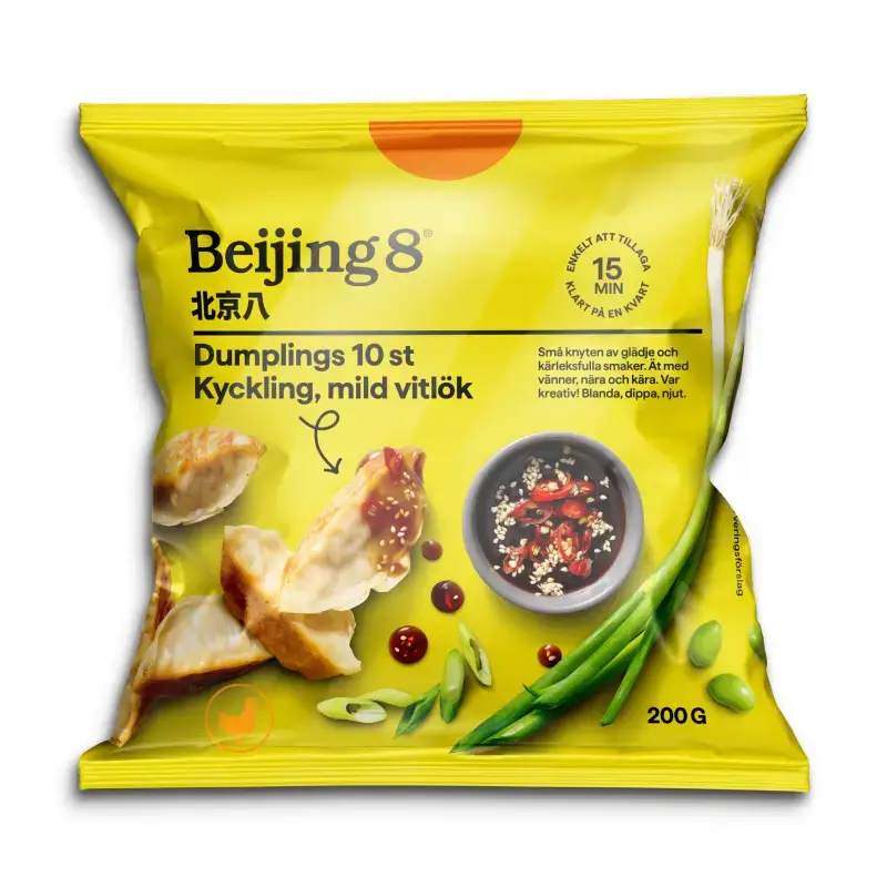 Dumplings Kyckling & Mild Vitlök 12 x 200 g från Beijing8 | #11001 | Måltids komponenter
