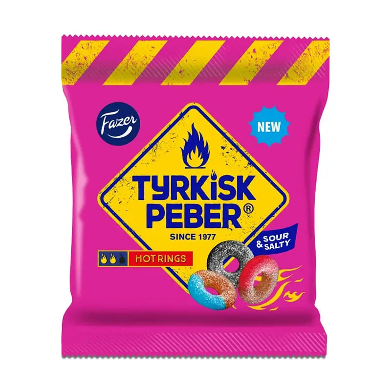 Tyrkisk Peber Hot Rings 12 x 120 g från Fazer Konfektyr | #402856 | Godis