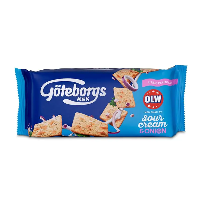 Sourcream & Onion 24 x 70 g från Göteborgs Kex | #5460100600 | Salta Kex