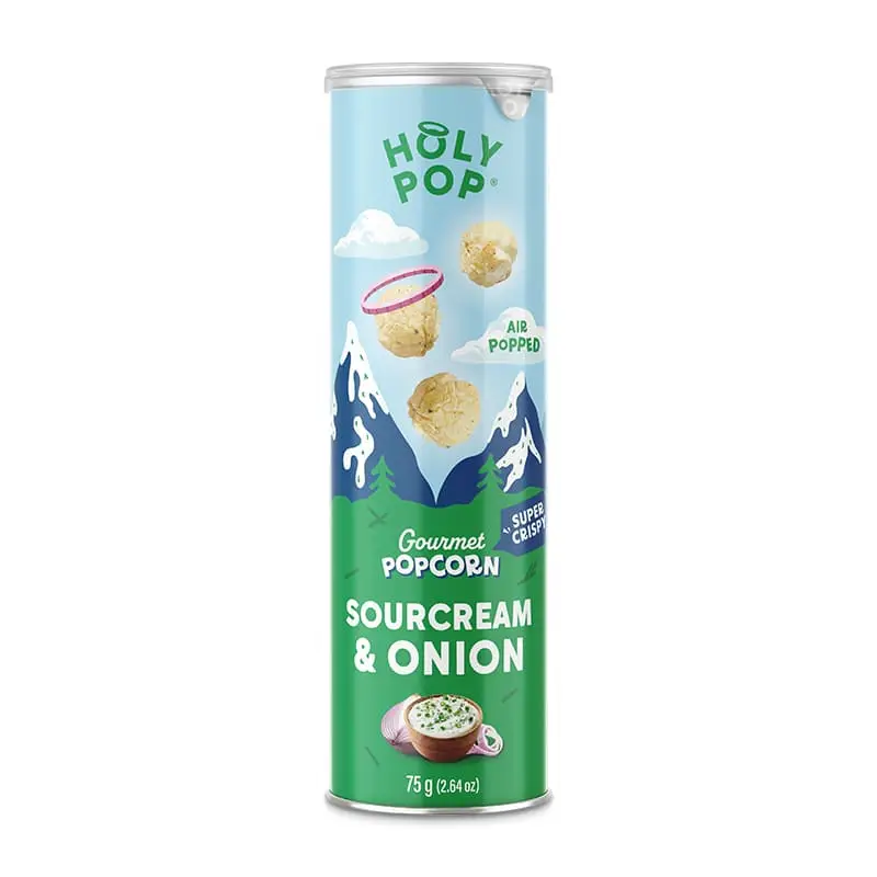 Popcorn Sourcream & Onion 12 x 75 g från Holy Pop | #3010102 | Popcorn