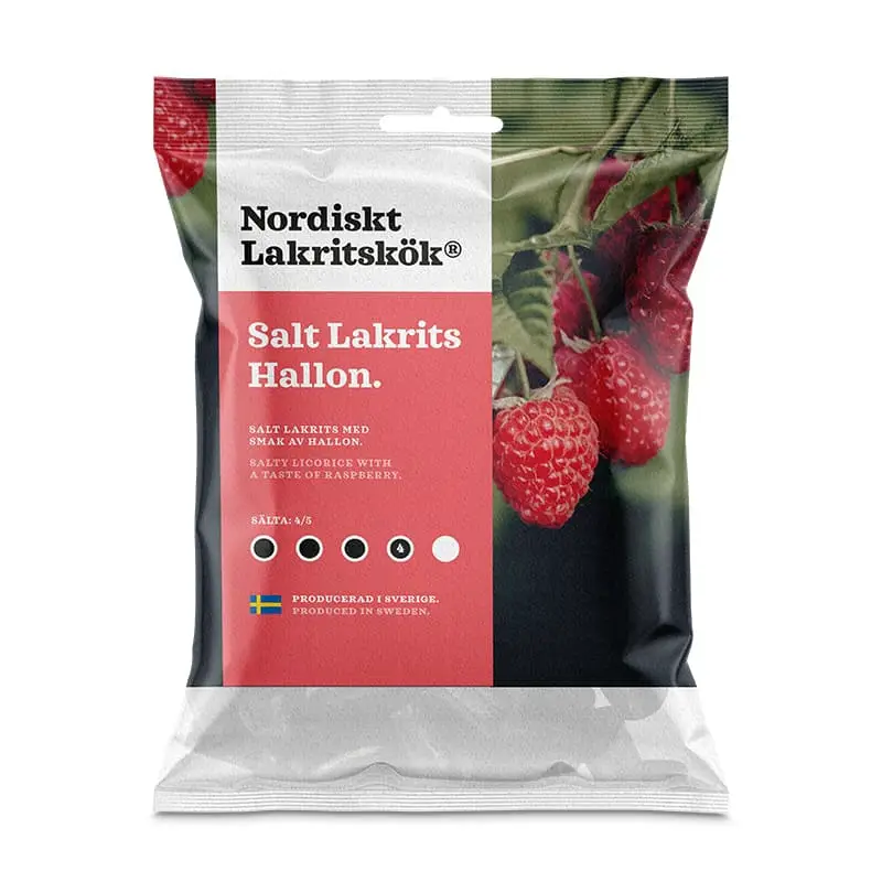 Salt Hallon 14 x 120 g från Nordiskt Lakritskök | #1115 | Godis