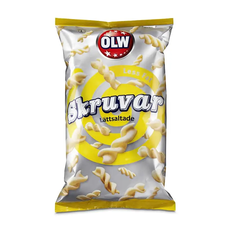 Krispisga Saltade Potatisskruvar 24 x 100 g från OLW | #5450101136 | Ostbågar & Former
