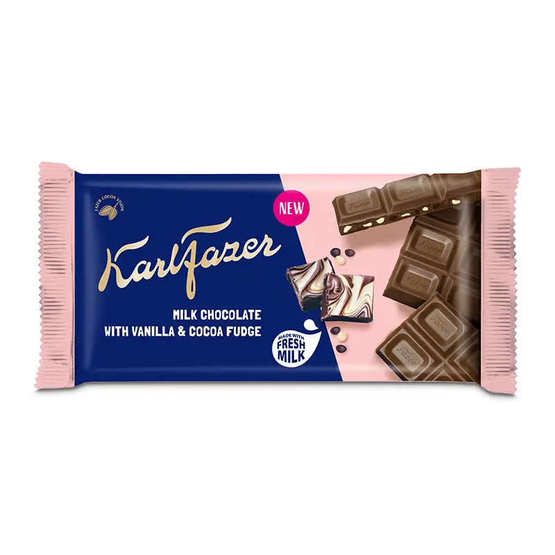 Karl Fazer Vanilla & Cocoa Fudge 16 x 145 g från Fazer Konfektyr | #405625 | Choklad