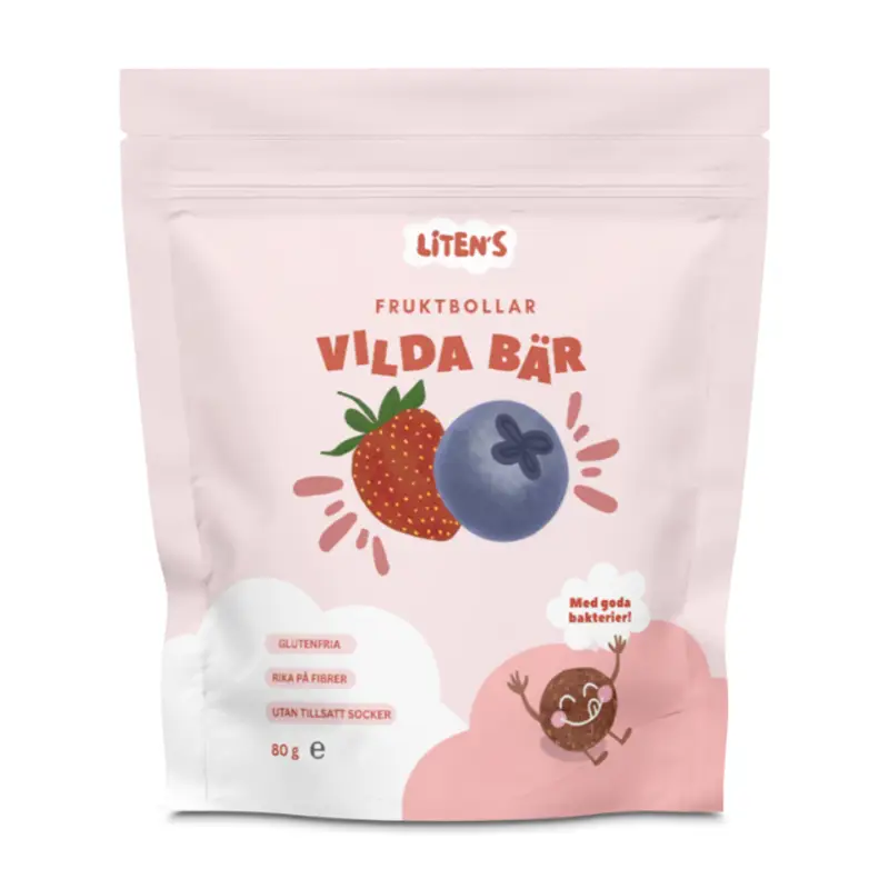 Fruktbollar Vilda bär 20 x 80 g från Liten´s | #0010 | Torkad frukt