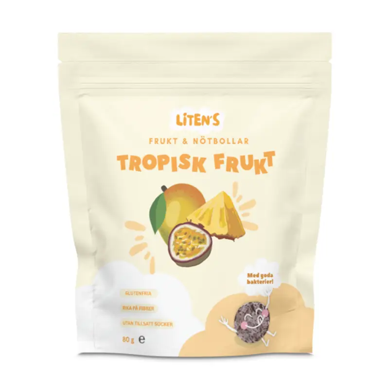 Frukt-och nötbollar Tropisk Frukt 20 x 80 g från Liten´s | #0011 | Torkad frukt