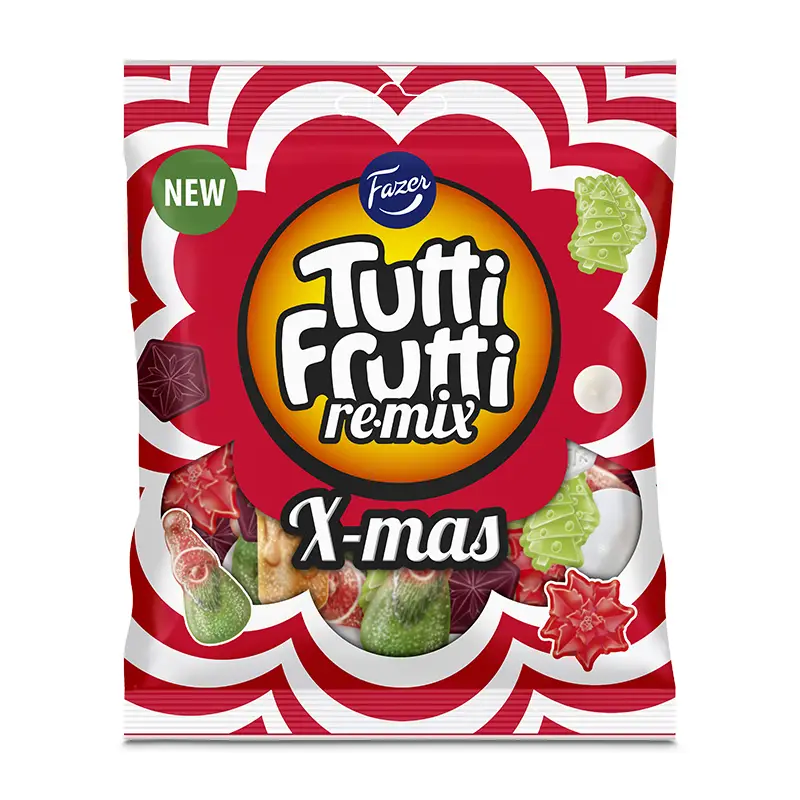 Tutti Frutti Remix Xmas 21 x 150 g från Fazer Konfektyr | #406666 | Godis