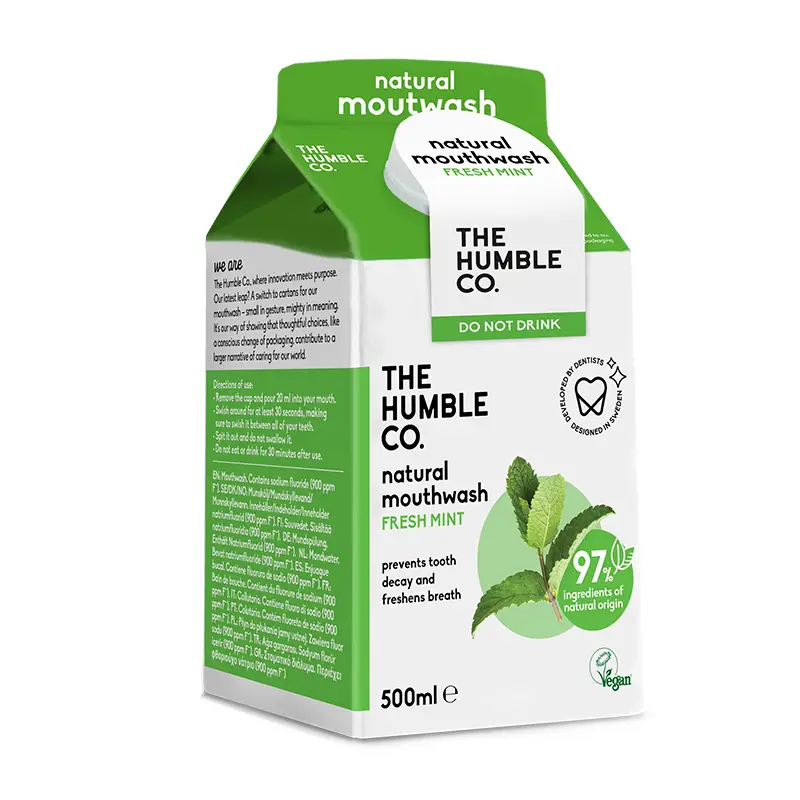 Naturlig Munskölj Fresh Mint 6 x 500 ml från The Humble Co | #HMW001 | Munvård