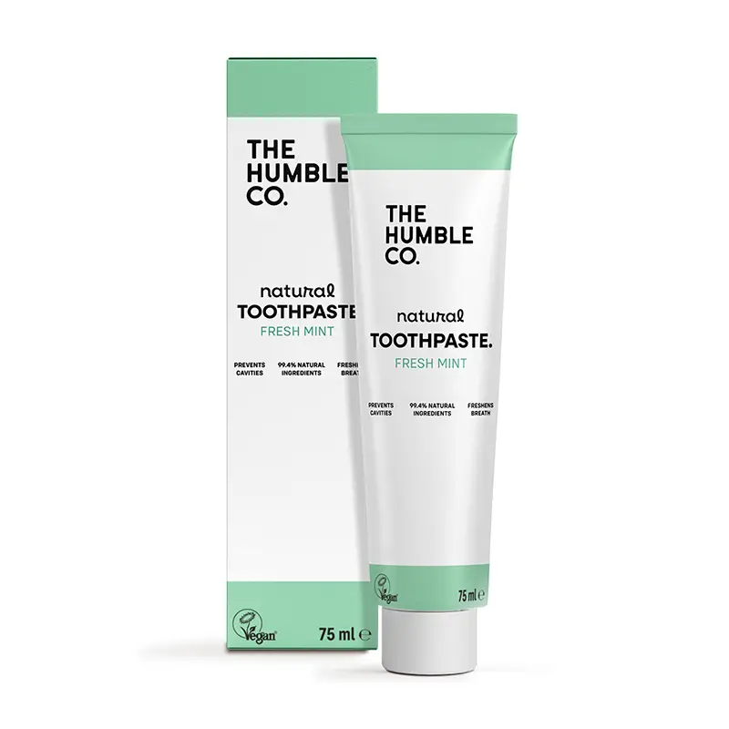 Tandkräm Fresh Mint Cosmos Natural 12 x 75 ml från The Humble Co | #TP89008F | Munvård