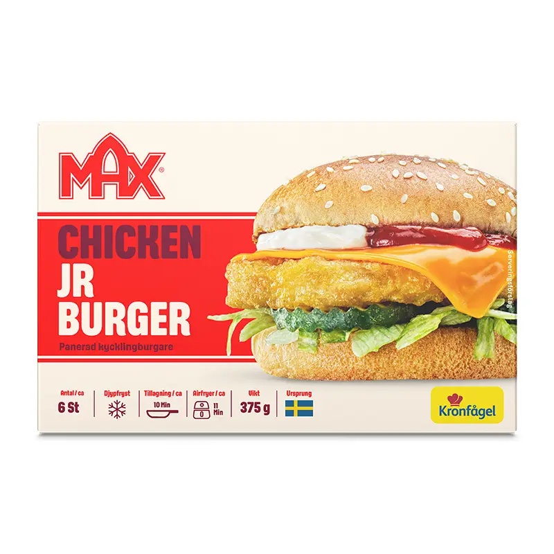 Junior Burgare 8 x 375 g från Kronfågel | #1377 | Hamburgare