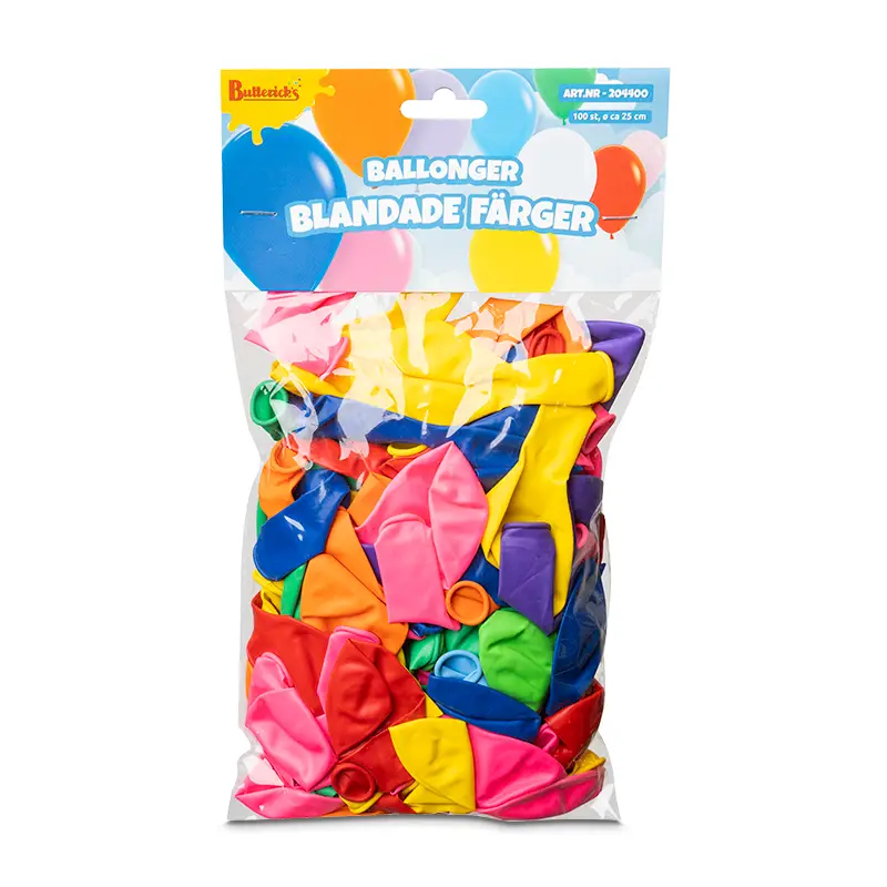 Ballonger 25 cm 100 st från Buttericks | #204400 | Fest & Kalas