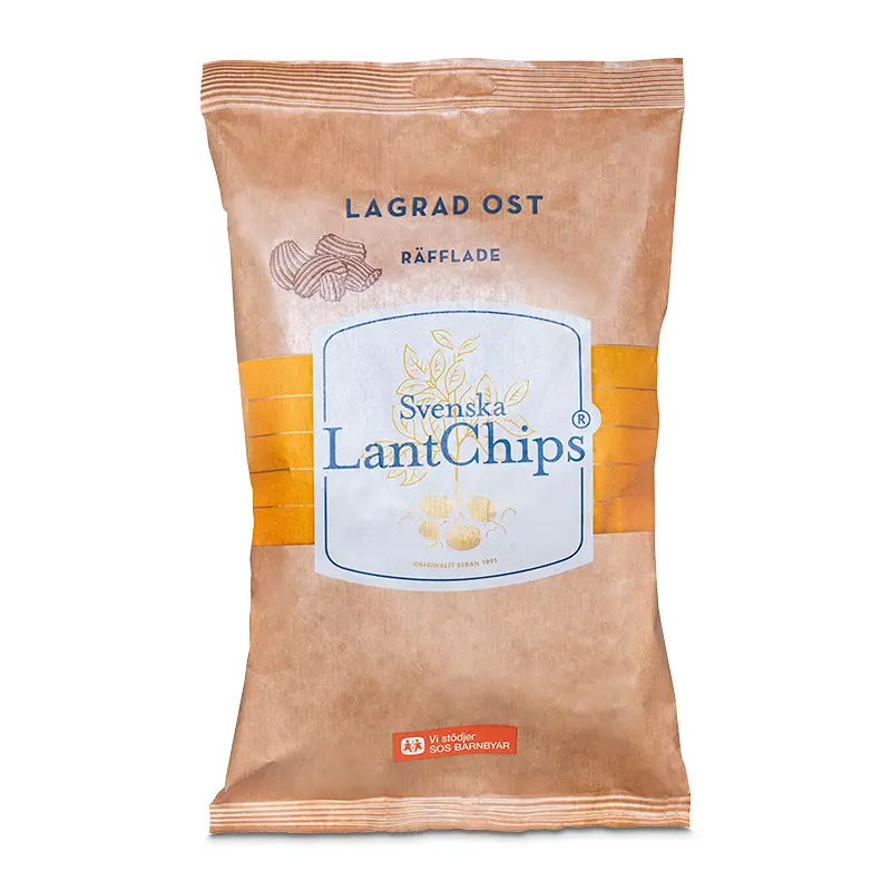 Chips Lagrad Ost Räfflade 10 x 200 g från Svenska LantChips | #408 | Chips