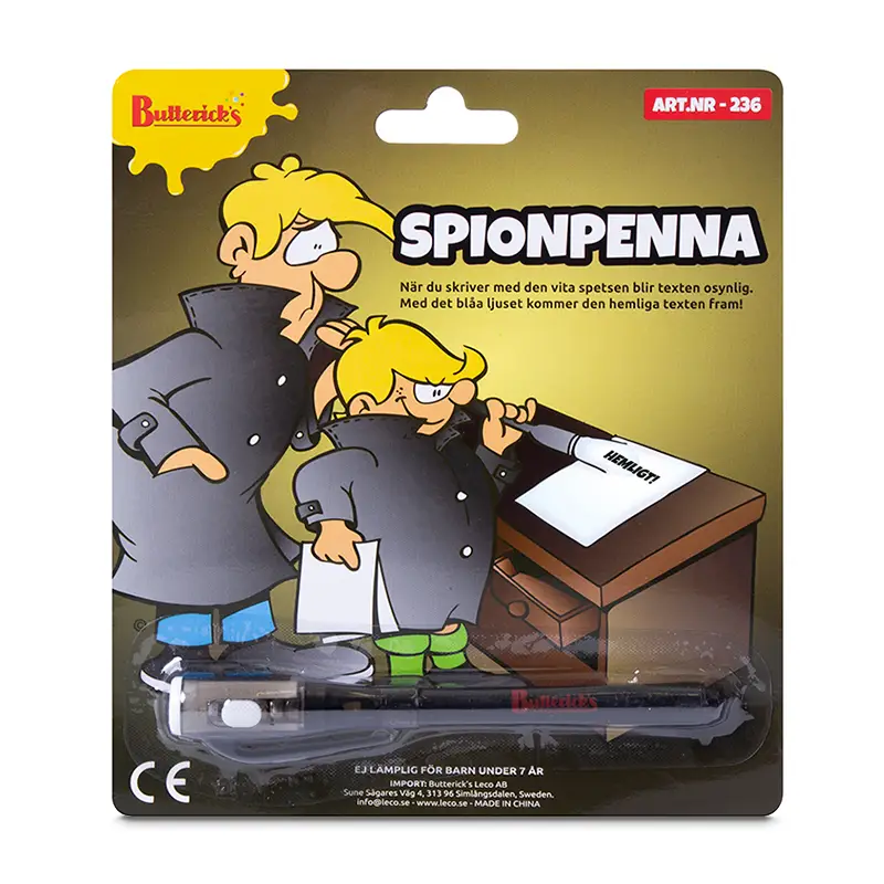 Spionpenna 6 x 1 st från Buttericks | #236 | Leksaker