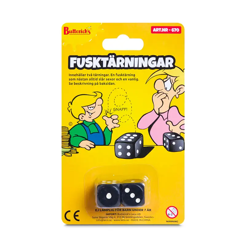Fusktärningar 6 x 1 st från Buttericks | #670 | Leksaker
