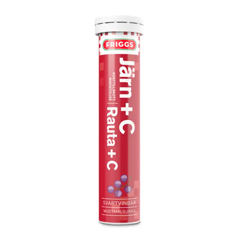 Järn + C-vitamin Svartvinbär 12 x 20 st från Friggs | #1280360 | Vitaminer & Mineraler