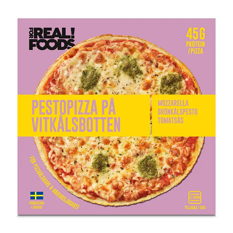 Pestopizza på Vitkålsbotten 8 x 280 g från FOR REAL! FOODS | #V101 | Pizza