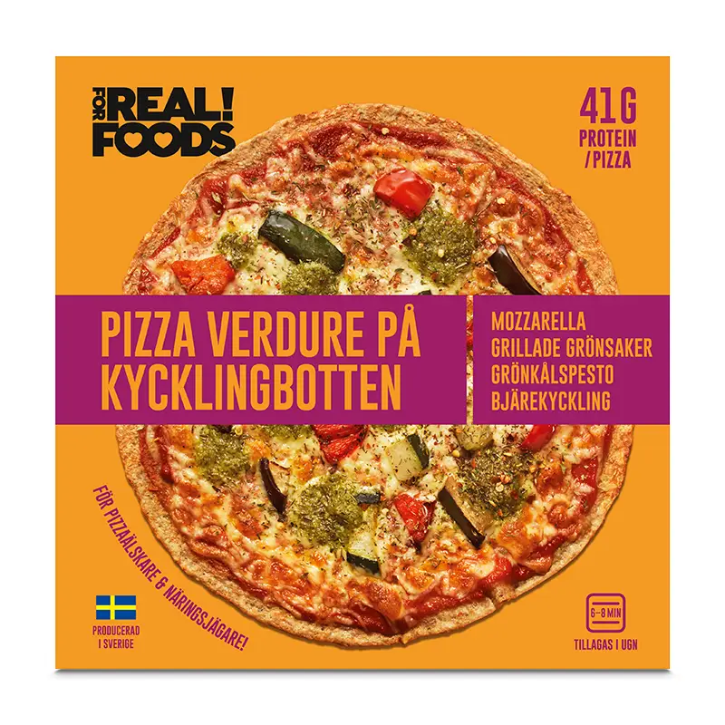 Pizza Verdure på Kycklingbotten 8 x 275 g från FOR REAL! FOODS | #K106 | Pizza