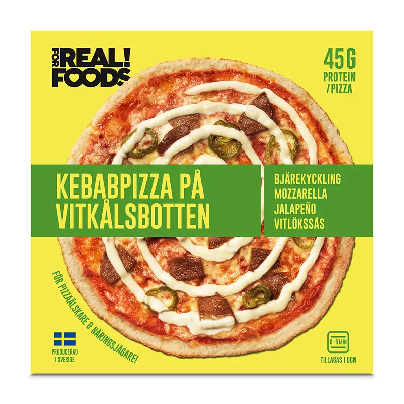 Kebabpizza på Vitkålsbotten 8 x 320 g från FOR REAL! FOODS | #V118 | Pizza