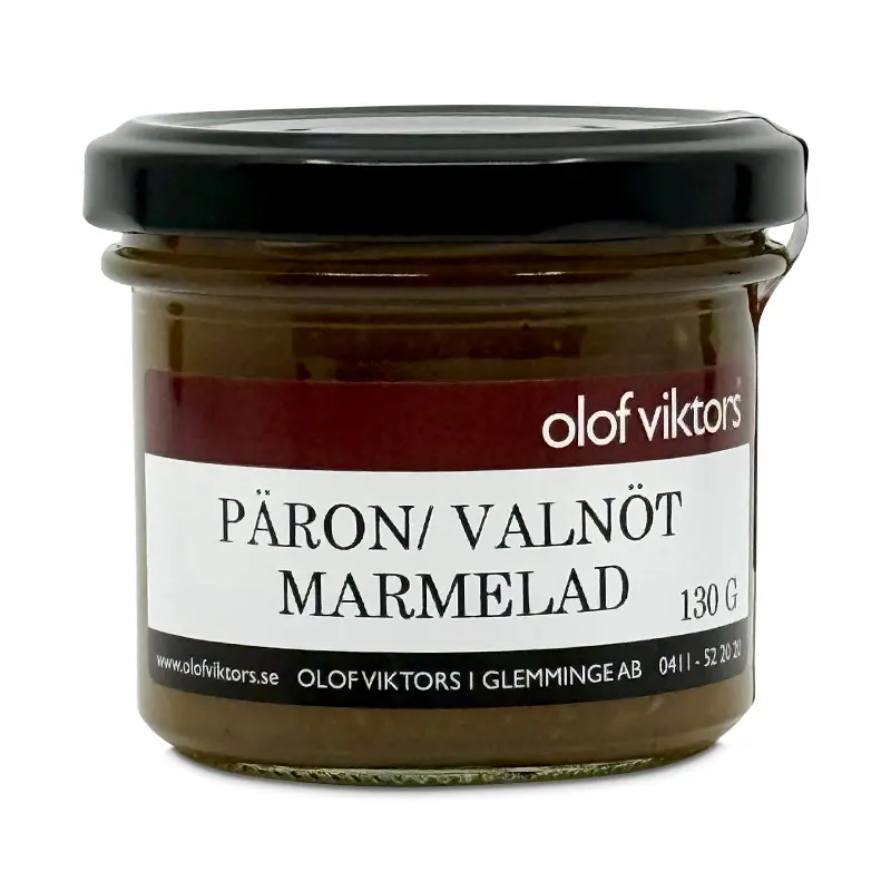 Päron/Valnötsmarmelad 24 x 130 g från Olof Viktors | #26001 | Sylt, Mos, Marmelad & Gelé