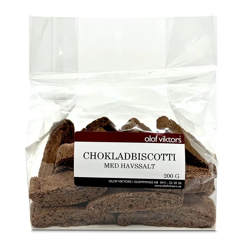 Chokladbiscotti med Havssalt 20 x 200 g från Olof Viktors | #4600 | Kakor & Söta kex